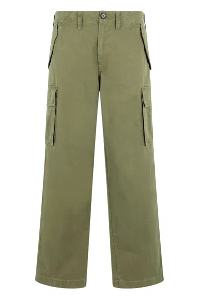 Burberry Cotton Cargo Pants In Green