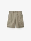 Burberry Beige Cargo Shorts With Motif In Quill