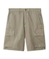 Burberry Beige Cargo Shorts With Motif In Quill