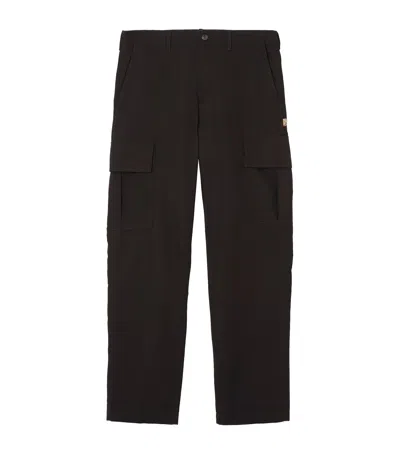 Burberry Cotton Trousers With Contrast Pocket Lining In Brown