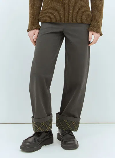 Burberry Regular Fit Carpenter Pants In Gray