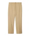Burberry Logo-embroidered Cotton Chino Trousers In Flaxen