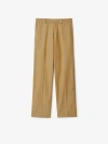 Burberry Tailored Straight-leg Trousers With Pressed Crease In Spelt