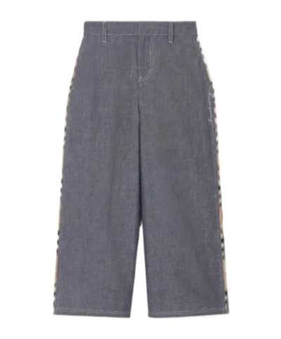 Burberry Kids' Cotton Chambray Trousers In Multi