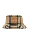 Burberry Cotton Check Bucket Hat In Beige
