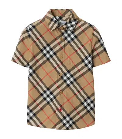 BURBERRY COTTON CHECK BUTTON-UP SHIRT