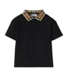 Burberry Cotton Check-collar Polo Shirt In Black