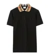Burberry Cody Polo Shirt With Check Collar In Blue