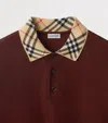 Burberry Cotton Check-collar Polo Shirt In Burgundy