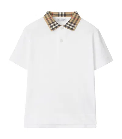 BURBERRY COTTON CHECK COLLAR POLO SHIRT