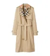 Burberry Cotton Check-collar Trench Coat In Neutral