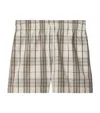 Burberry Cotton Check Drawstring Shorts In White