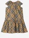 Burberry Girl's Talley Cotton Check Drop-waist Dress In Red