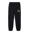 Burberry Check Cursive Logo Cotton Jogging Pants In Black