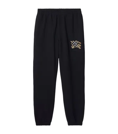 BURBERRY COTTON CHECK EKD SLIM SWEATPANTS