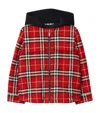 Burberry Cotton Check Hooded Jacket In Red
