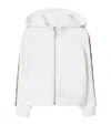 Burberry Kids Hooded Cotton Sweatshirt In White
