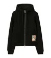 Burberry Cotton Check-label Hoodie In Black