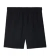 Burberry Logo Patch Straight-leg Shorts In Black