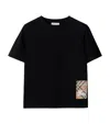 Burberry Black Cotton T-shirt In Black