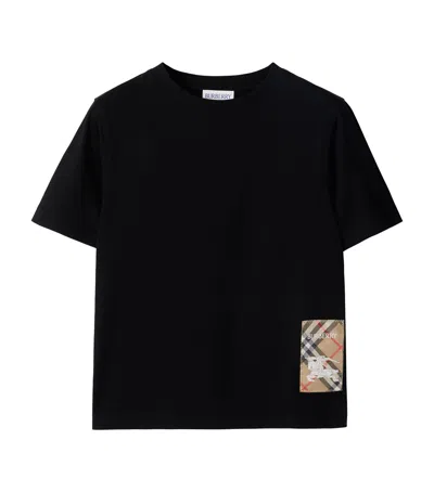 BURBERRY COTTON CHECK LABEL T-SHIRT