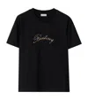 Burberry Cursive Logo Cotton T-shirt In Black
