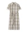 Burberry Check Buckle Short-sleeve Shirtdress In White