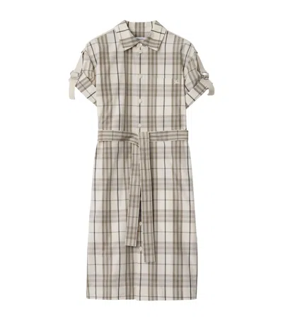 BURBERRY COTTON CHECK MINI SHIRT DRESS
