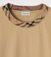 Burberry Cotton Check-neckline T-shirt In Neutral