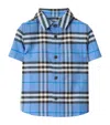 Burberry Check Cotton Oxford Shirt In Blue