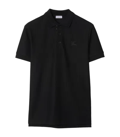 BURBERRY COTTON CHECK-PLACKET POLO SHIRT