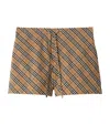 Burberry Check Printed Drawstring Short In Brown