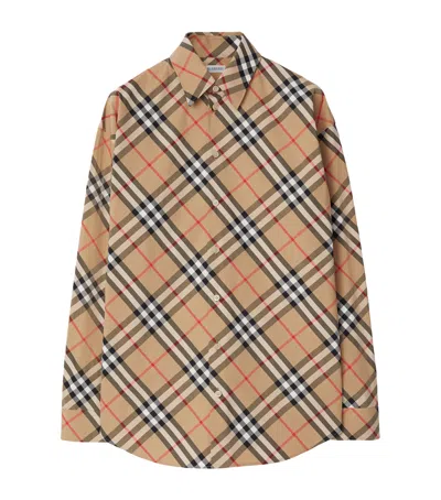 Burberry Cotton Check Relaxed Shirt In Brown