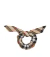 Burberry Check Cotton Scrunchie In Brown
