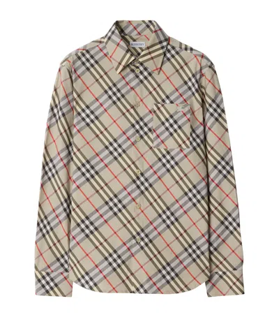 Burberry Cotton Check Shirt In Brown