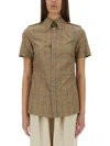 Burberry Cotton "check" Shirt In Brown