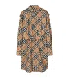 Burberry Vintage Check Long Sleeved Shirt Dress In Brown