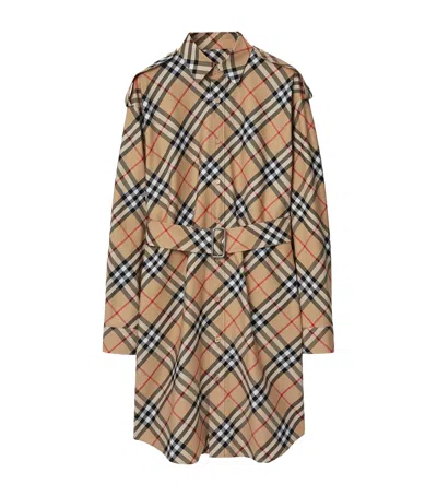 BURBERRY COTTON CHECK SHIRT DRESS