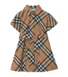 Burberry Checked Cotton Shirtdress In Sand