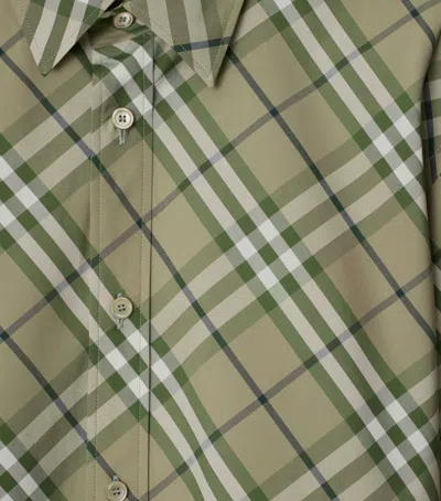 Burberry Cotton Check Shirt In Green