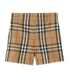 Burberry Cotton Check Shorts In Brown