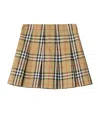 Burberry Pleated Check Cotton Twill Skirt In Brown