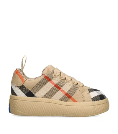 BURBERRY COTTON CHECK SNEAKERS