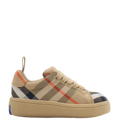 BURBERRY COTTON CHECK SNEAKERS