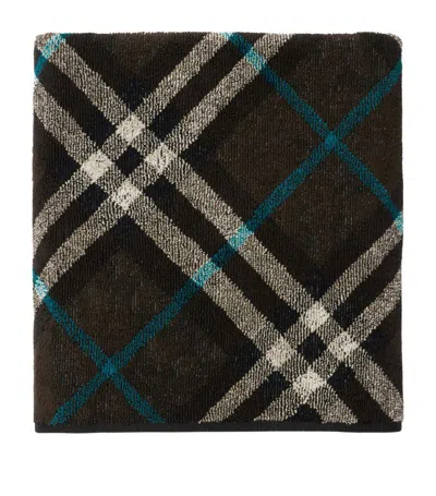 Burberry Cotton Check Towel In Black