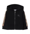 Burberry Clyde Check-print-panel Cotton-jersey Hoody 4-14 Years Black In Black