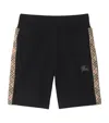 Burberry Check Trim Cotton Shorts In Black