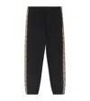 Burberry Cotton Check-trim Sweatpants In Black