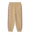 Burberry Cotton Check-trim Sweatpants In Neutral