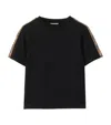 Burberry Check Trim Cotton T-shirt In Black